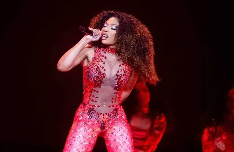 image of Megan Thee Stallion performs during the Hot Girl Summer Tour stop at FedExForum in Memphis, Tenn., on Thursday, May 30, 2024.