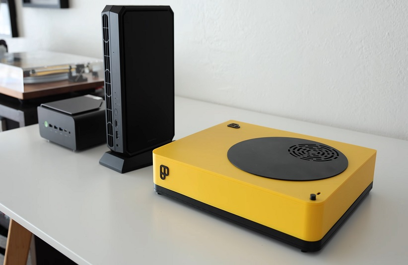 Playnix console on a table next to a router