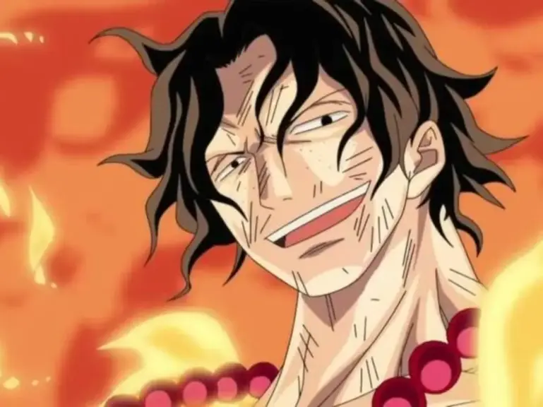 Ace during the iconic moment that he is freed from his chains right before his tragic anime death. 
