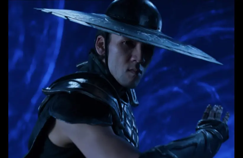 Kung Lao, played my Max Huang, preparing for fight against Liu Kang played by Ludi Lin in "Mortal Kombat II"