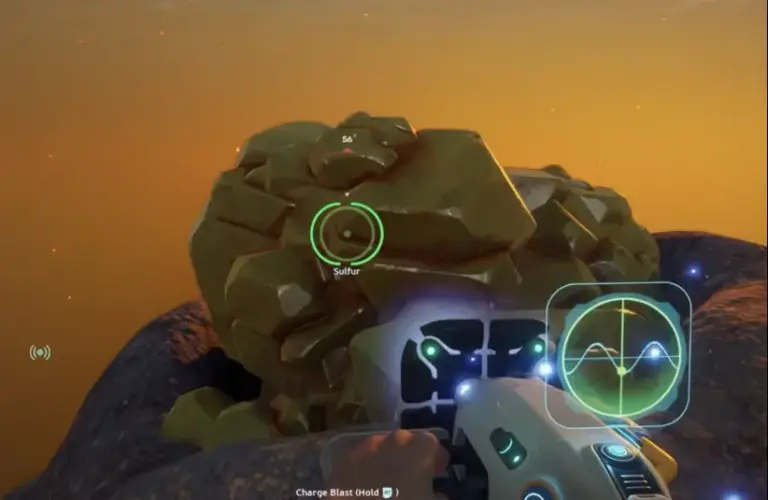 Subnautica 2 sulfur cluster that needs to be broken down to collect