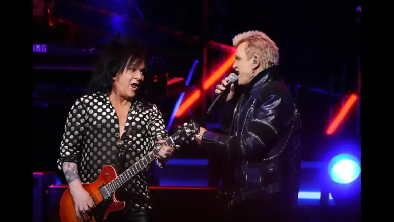 Billy Idol and guitarist Steve Stevens during his Nice Day to Tour Again! show at the Talking Stick Resort Amphitheatre Apr 30, 2025, Phoenix, Ariz.
