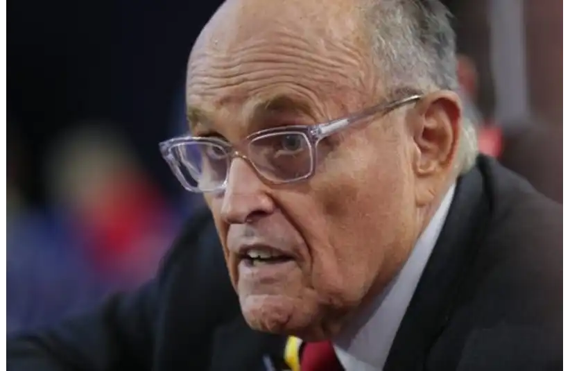 Rudy Giuliani, disbarred attorney and former adviser to Republican presidential nominee Donald J. Trump, is seen on the convention floor during the second day of the Republican National Convention at the Fiserv Forum. © William Glasheen, William Glasheen / USA TODAY NETWORK via Imagn Images