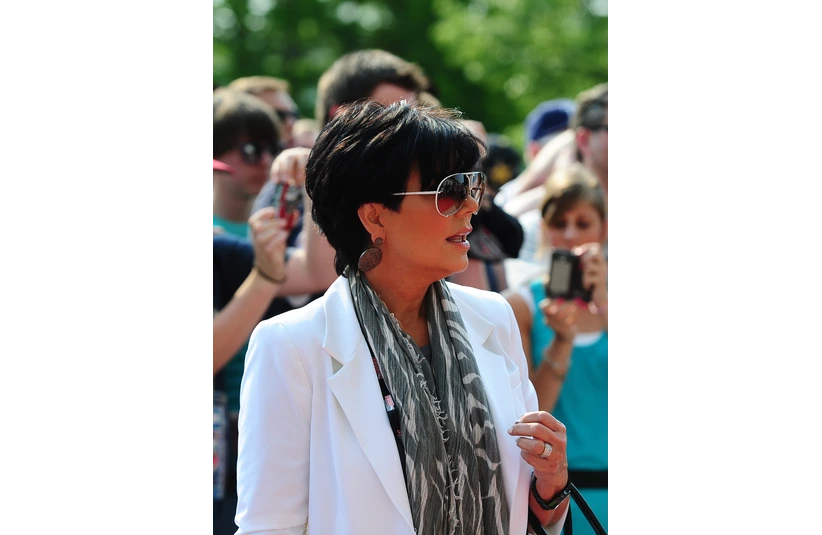 May 30, 2010; Indianapolis, IN, USA; Kris Jenner during the Indianapolis 500 at the Indianapolis Motor Speedway. Mandatory Credit: Mark J. Rebilas-Imagn Images