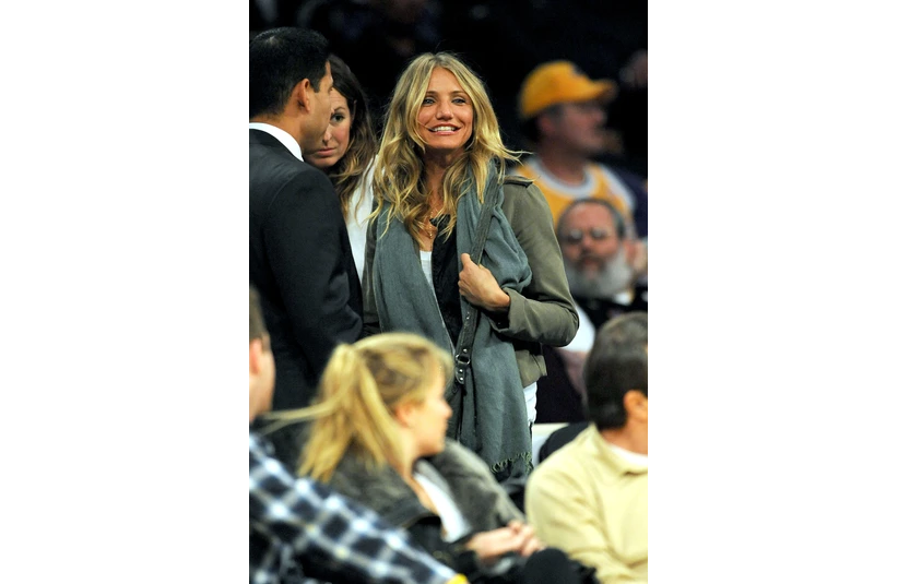Jan 9, 2011; Los Angeles, CA, USA; Movie actress Cameron Diaz attends a game between the New York Knicks and the Los Angeles Lakers at Staples Center. Mandatory Credit: Jayne Kamin-Oncea-Imagn Images
