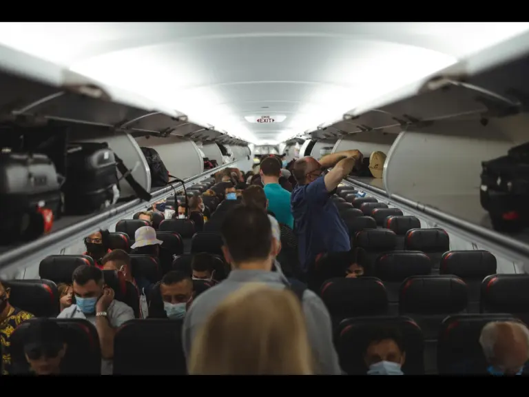 passengers on an airplane, united airlines