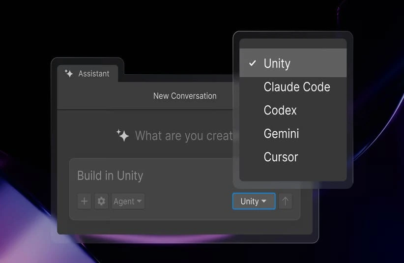 Unity AI selection screen.