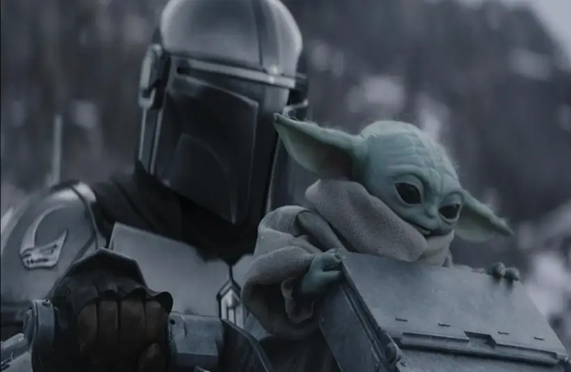 Din Djarin and Grogu in The Mandalorian and Grogu