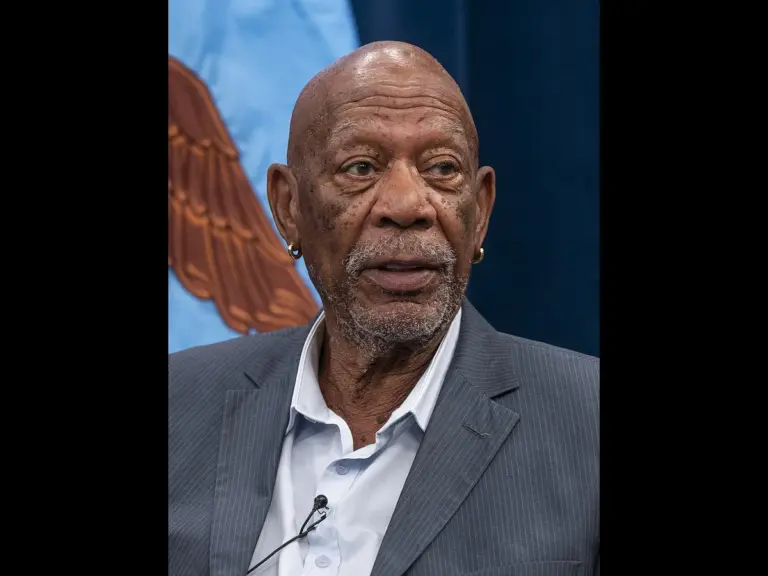 Secretary of Defense Lloyd J. Austin III hosts Morgan Freeman for a private screening and conversation about Freeman’s documentary film on the 761st Tank Battalion at the Pentagon, Washington, D.C., Aug. 2, 2023.