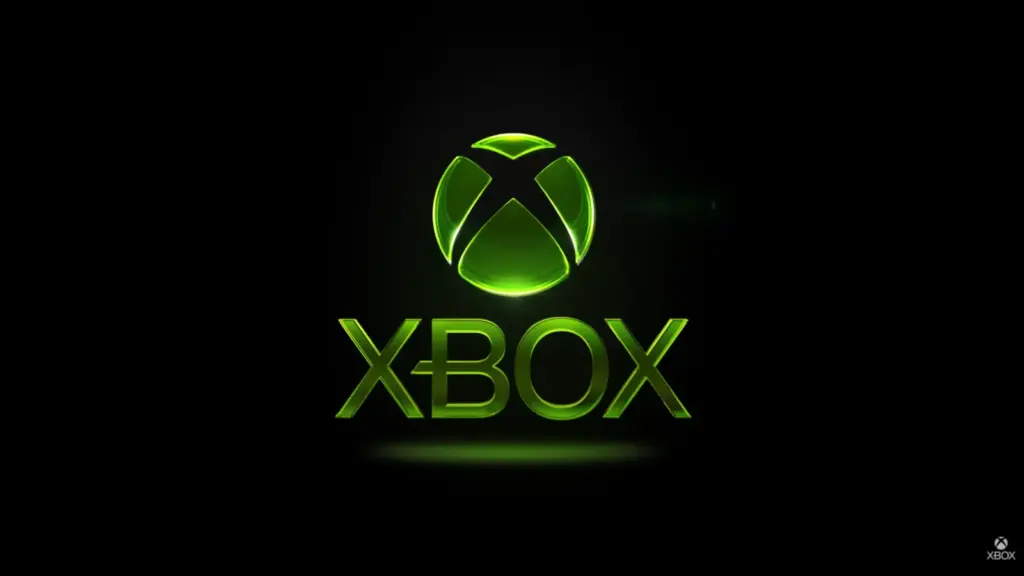 xbox logo in neon green on a black background.