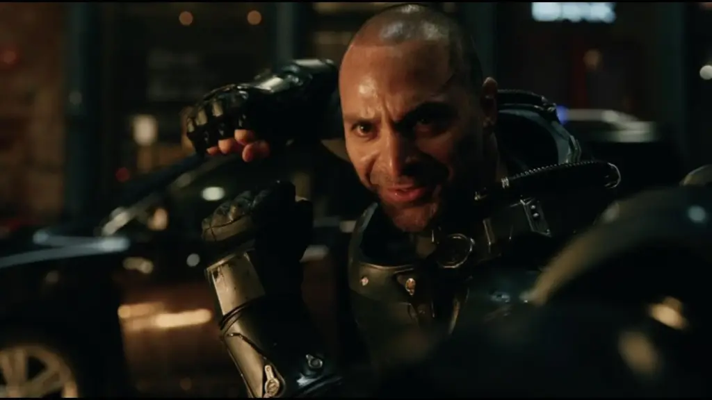 Marvel Studios Spider-Man: Brand New Day Scorpion in futuristic armor in a fight with Spider-Man