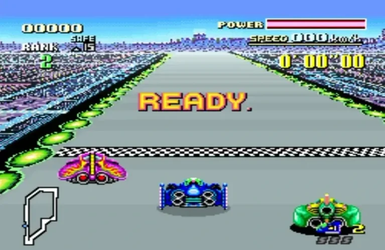 A race is about to start in F-Zero on the SNES
