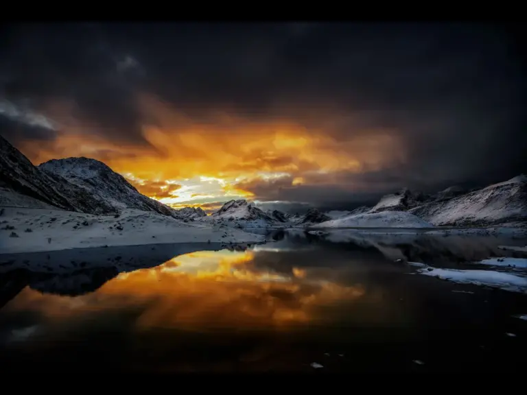 In Friday's daily devotional, a lake of fire appears in the background. 
