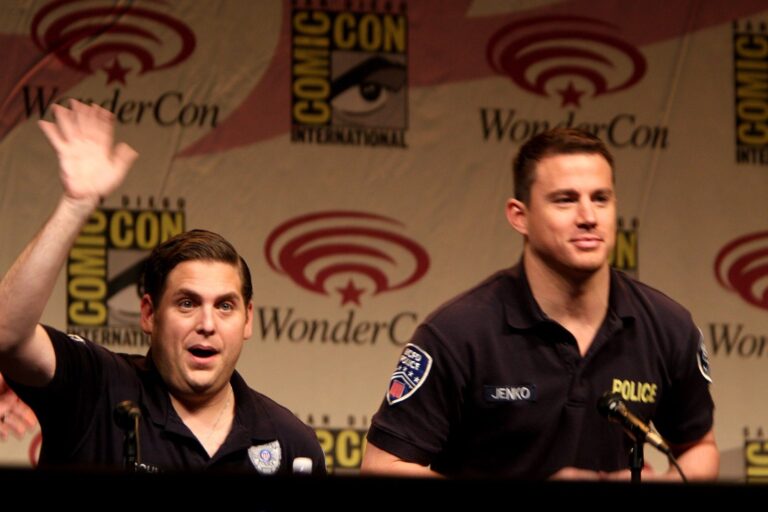 Jonah Hill and Channing Tatum promote 21 Jump Street at WonderCon 2012, years before 24 Jump Street was dated