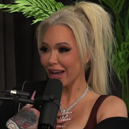 Bunnie Xo during a 2024 interview; Dylan Wolf now calls their romance super real