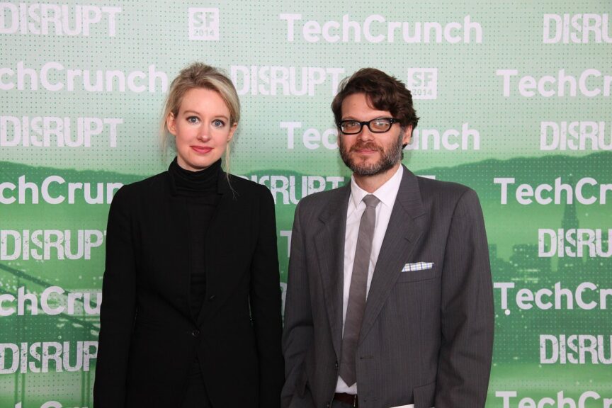 Elizabeth Holmes, subject of the Elizabeth Holmes documentary You Can See Everything, speaking at TechCrunch Disrupt in 2014