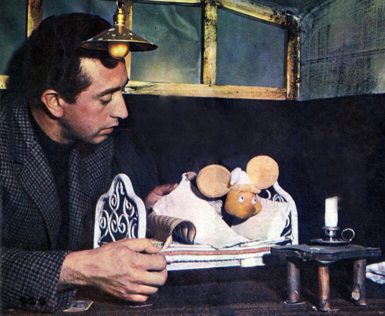 Peppino Mazzullo, the Italian actor who voiced Topo Gigio, photographed in 1961