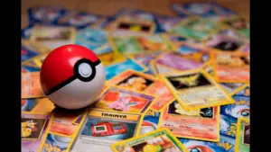 Pokémon cards and a Poké Ball, a stand-in image for the Pokémon 30th Celebration ETB