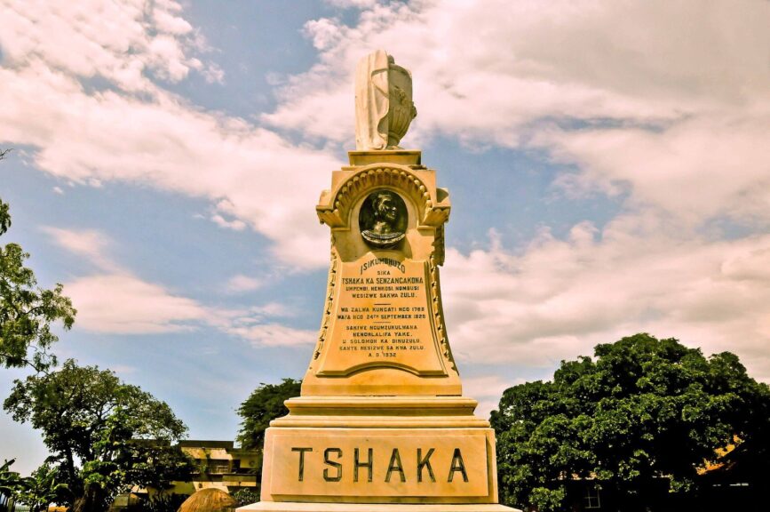 A memorial to Zulu King Shaka in South Africa, the historical figure at the center of Shaka iLembe season 3