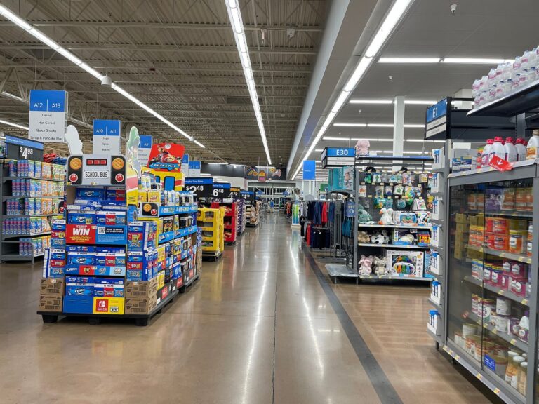 Walmart digital shelf labels story: interior of a Walmart Supercenter in Austintown, Ohio